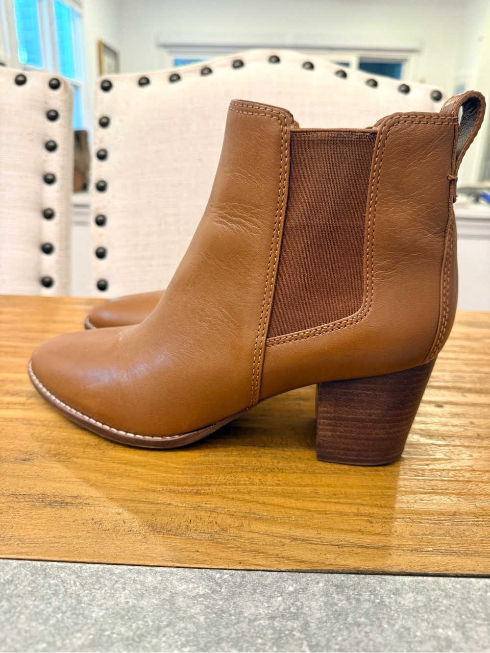 Madewell The Regan Boot English Saddle Brown Leather Ankle Boots 9.5 - Picture 3 of 14